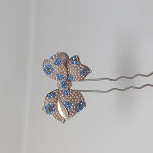 Silver, Blue, Pearl Hair Pin